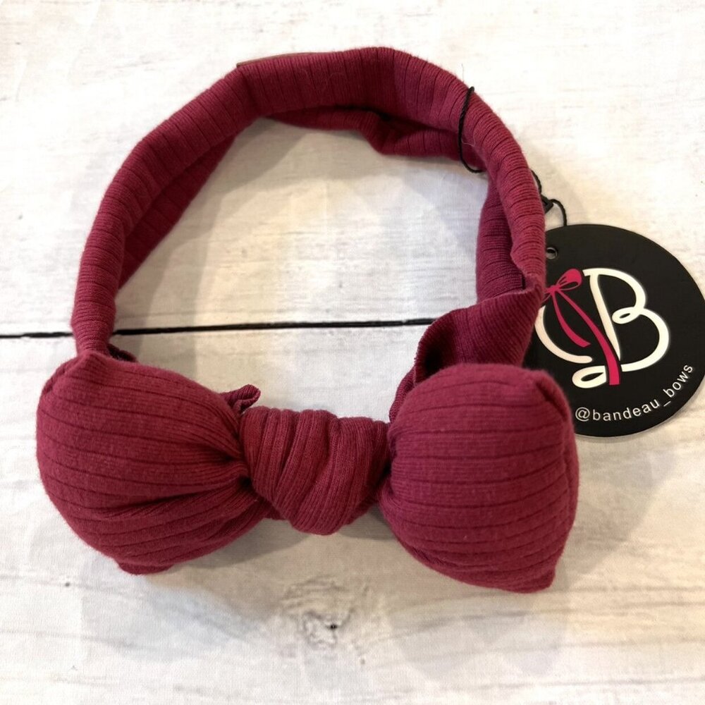 🆕NWT Bandeau Ribbed Puffy Bow Band